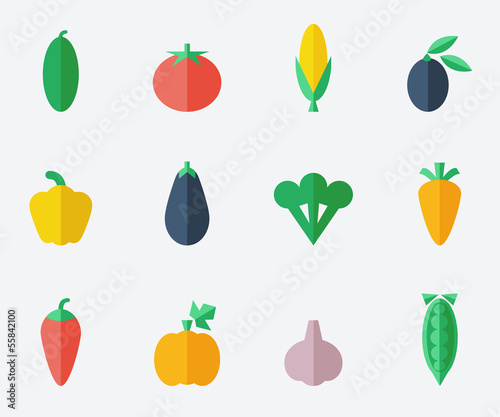 Vegetables set- flat design