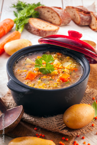 Vegetarian vegetable and lentil stew
