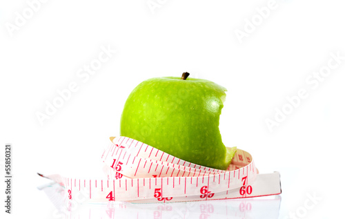 Green apple measured the meter photo