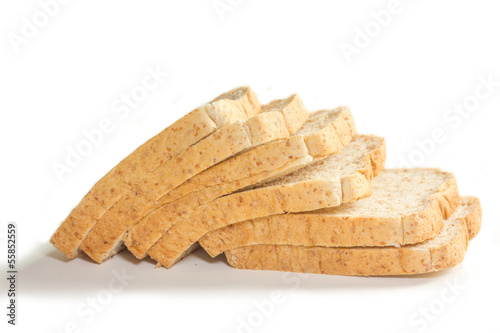 Whole wheat bread, isolated on white