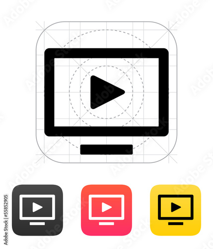 Flatscreen TV icon. Vector illustration.