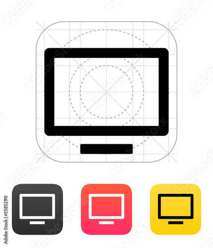 Flatscreen TV icon. Vector illustration.