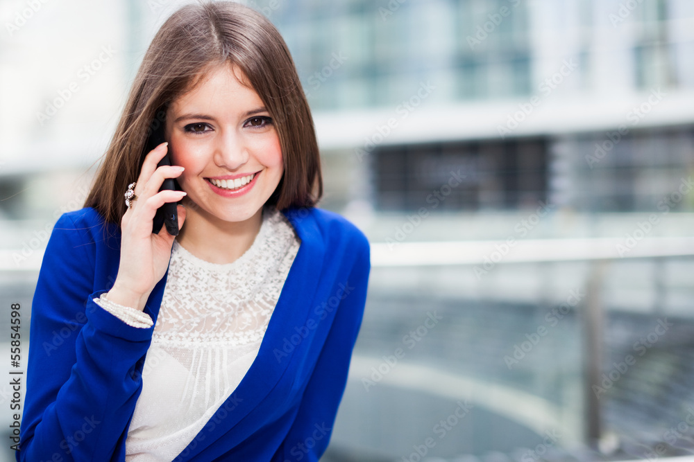 Businesswoman talking on the phone Businesswoman talking on the phone