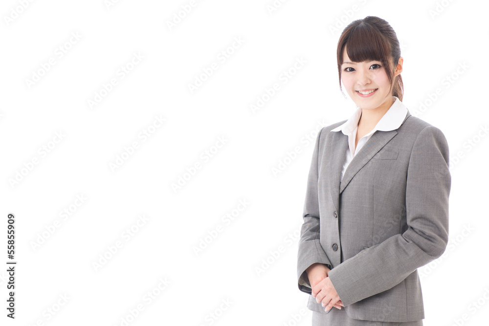 young businesswoman on white background young businesswoman on white background