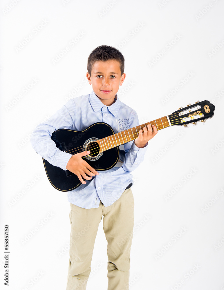 young boy with a guitar