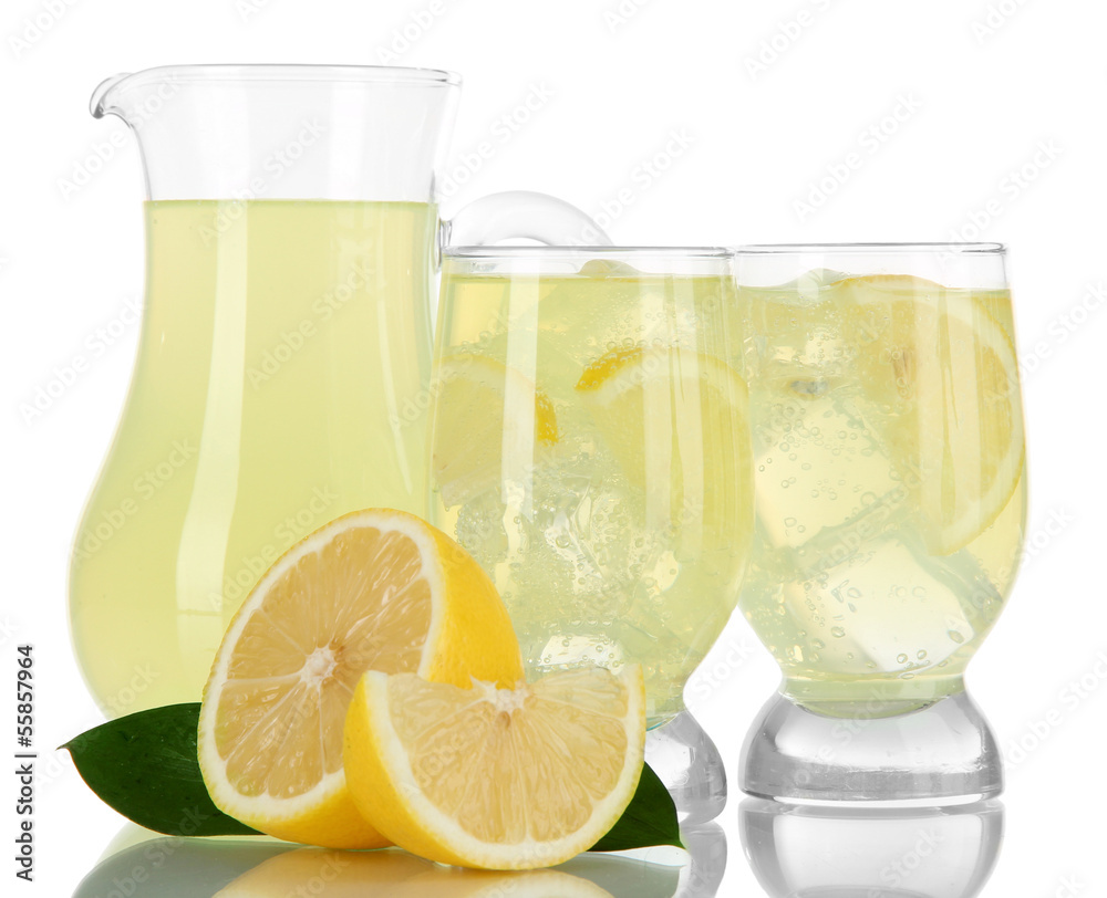 Delicious lemonade isolated on white Delicious lemonade isolated on white