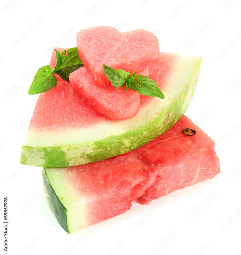 Fresh ripe watermelon isolated on white Fresh ripe watermelon isolated on white
