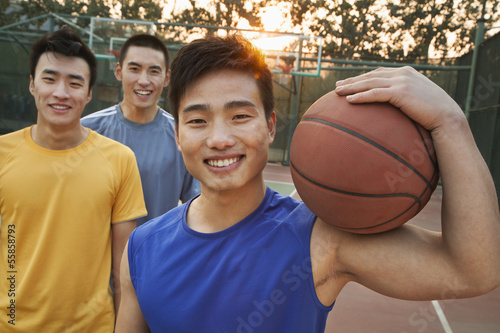 Friends on the basketball court, portrait
