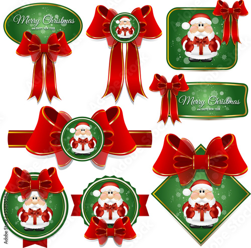Christmas and Happy New year labels