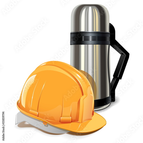 Vector Thermos with Helmet