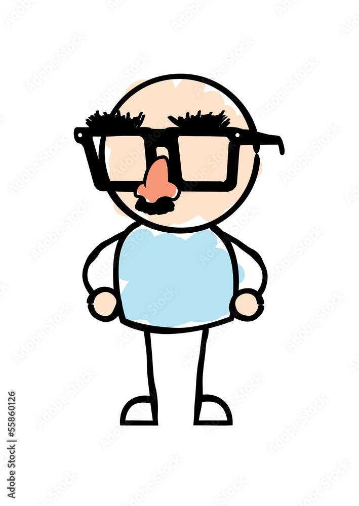 Man wearing Joke Glasses and Moustache