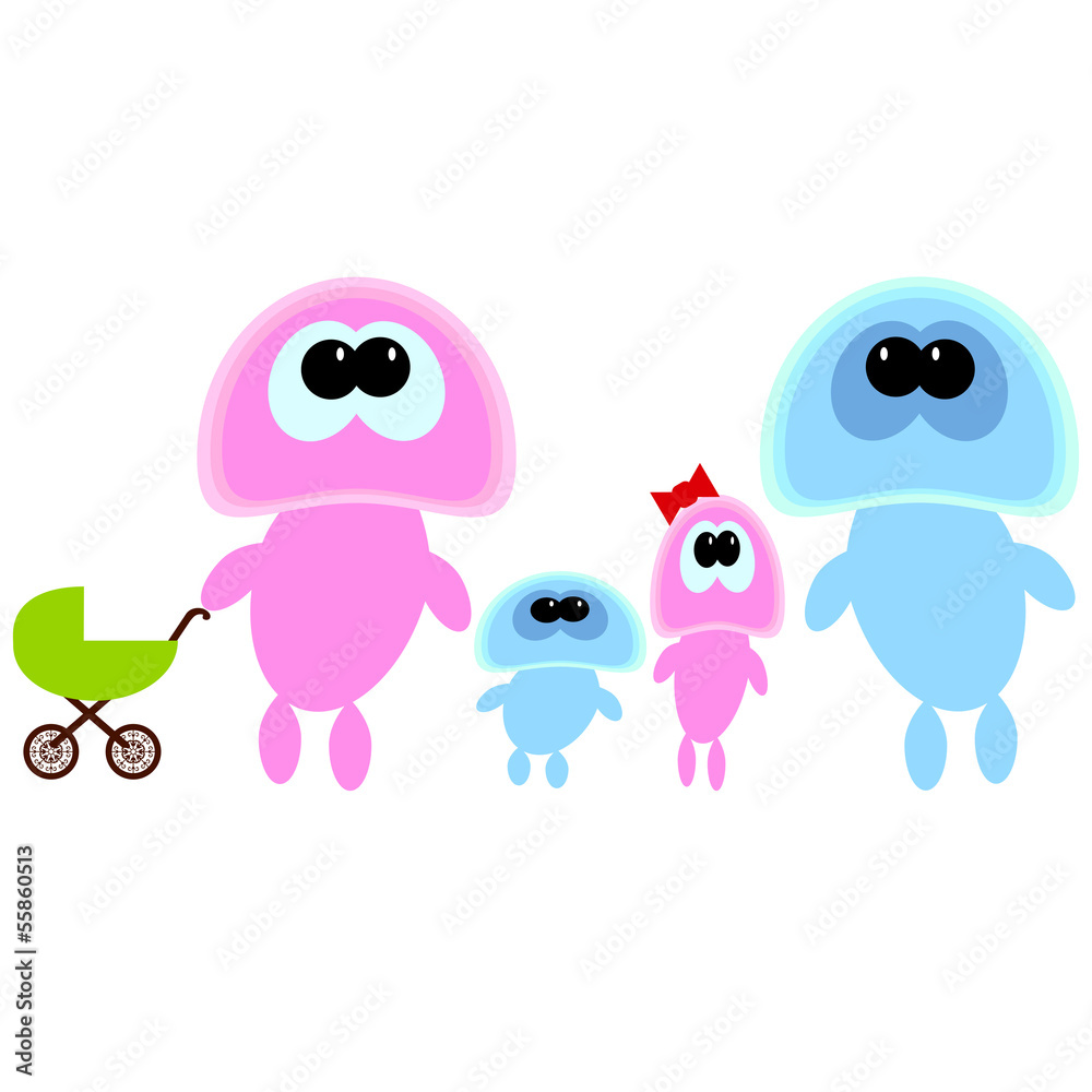 Cute little  family