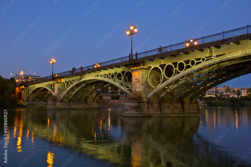 Triana Bridge, the oldest bridge of Seville