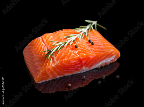 Raw salmon.