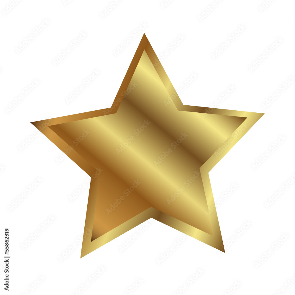 Goldener Stern mit weissem Hintergrund Goldener Stern mit weissem Hintergrund