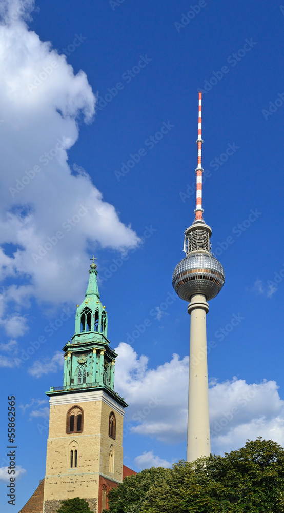 Berlino - Antenna e Campanile Santa Maria (Marienkirche)