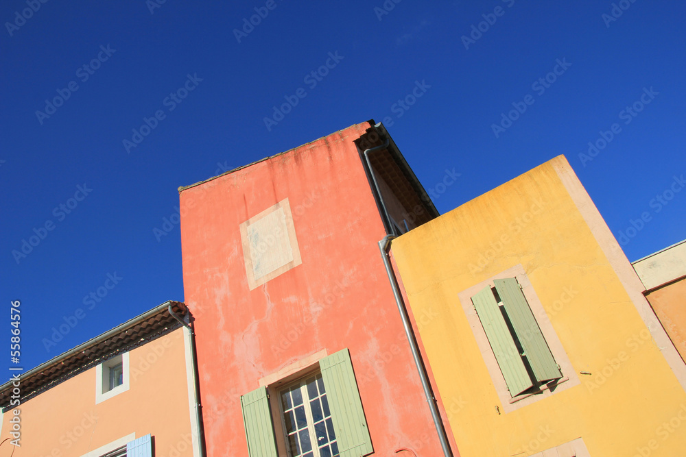 Colored facades in Roussillion