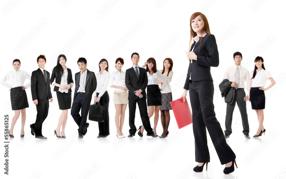 business woman with her team