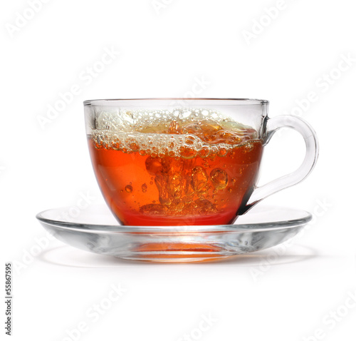 Cup of tea with splash