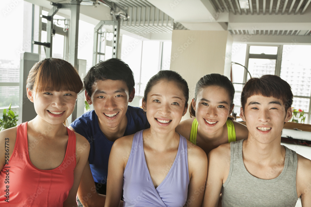 Group of young people in the gym, portrait Group of young people in the gym, portrait