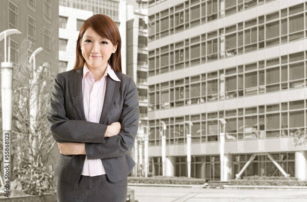 Confident Asian business woman