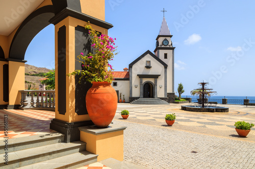 Traditional Portuguese church square, Madeira island