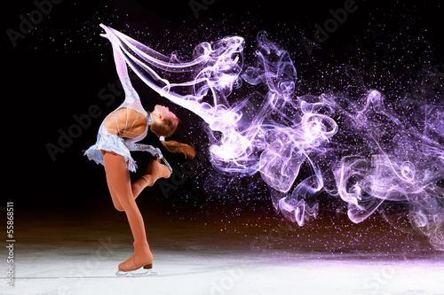 Little girl figure skating