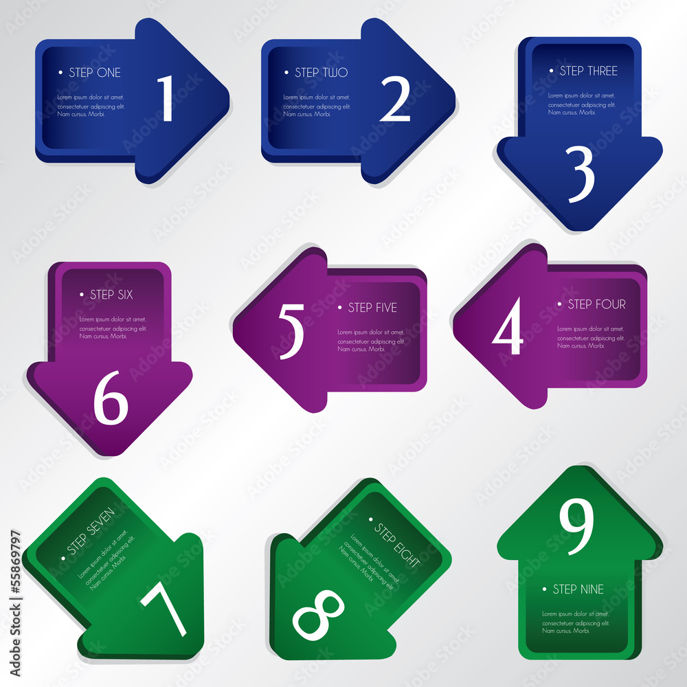 Next step arrow boxes Next step arrow boxes