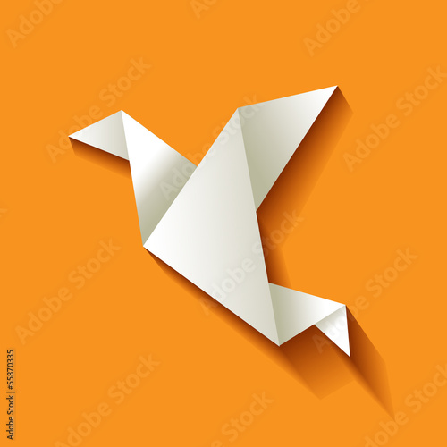Freelancer Vogel Origami Hintergrund Gelb