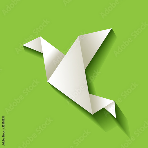 Freelancer Vogel Origami Hintergrund Grün