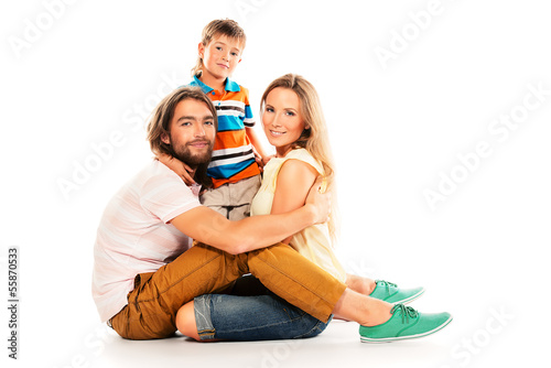family on floor