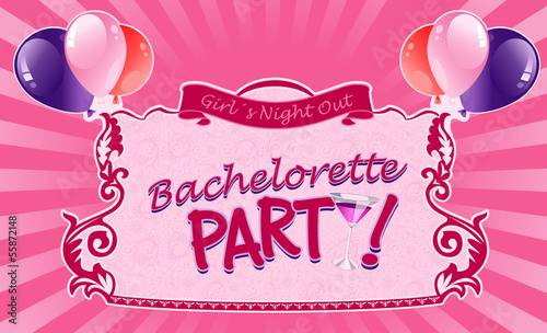 Illustrated sticker for bachelorette party.