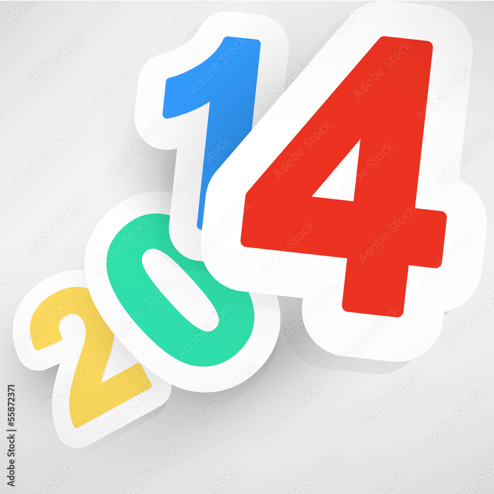 New Year`s celebration design with vivid floating numbers