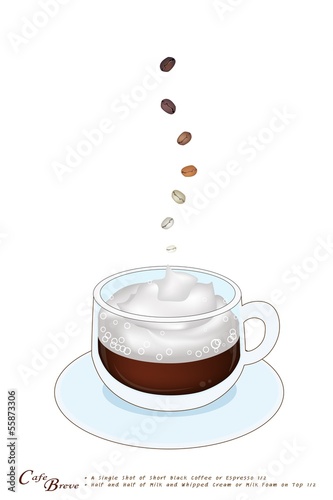 A Cup of Cafe Breve with Whipped Cream