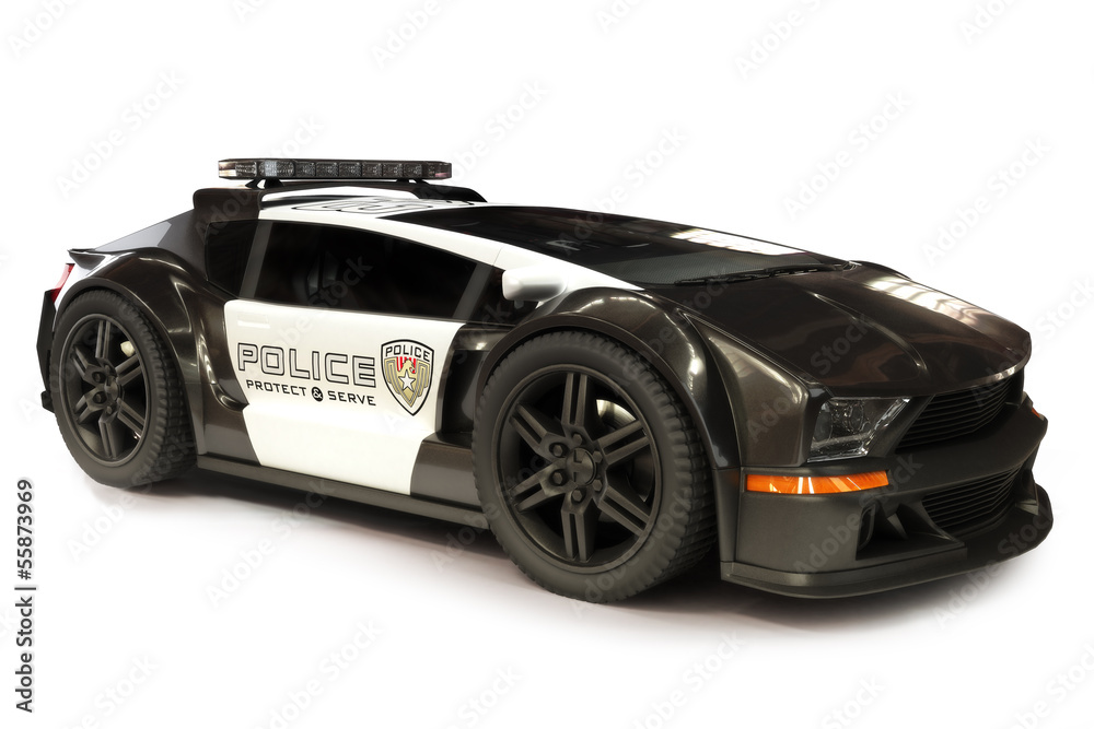 Futuristic Police car on a white Background