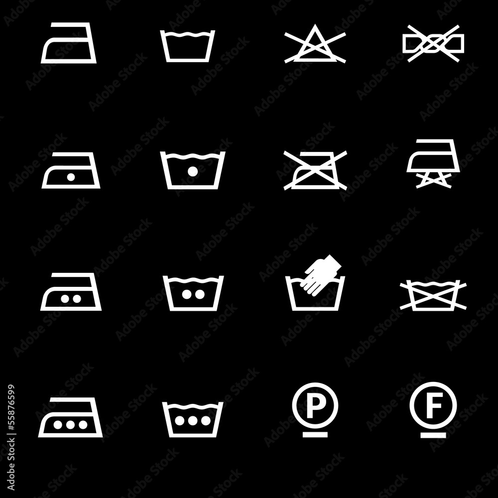 washing icons set