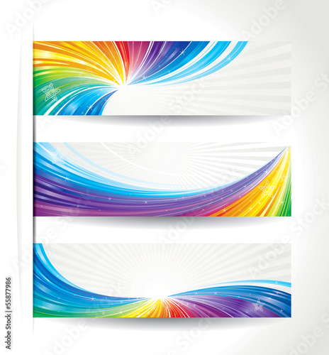Set of celebration colorful wave backgrounds.