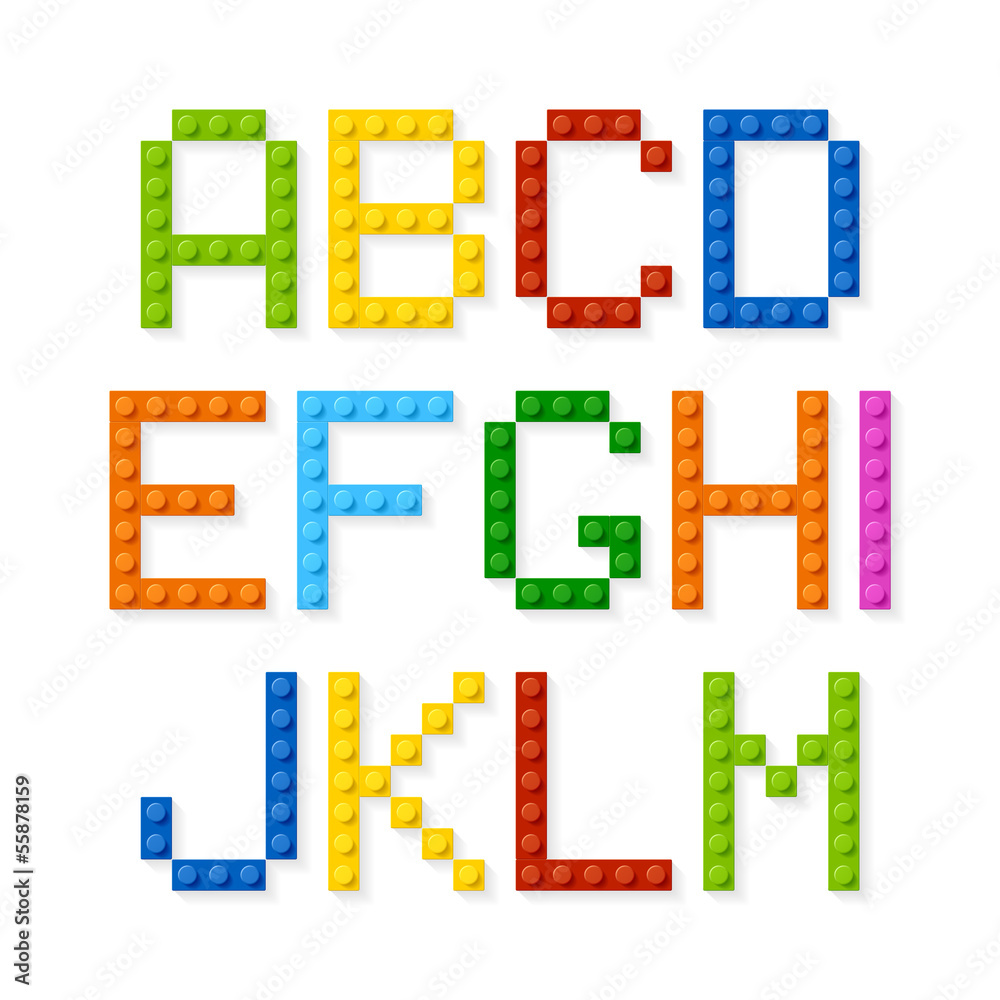 Fototapeta premium Plastic construction blocks alphabet