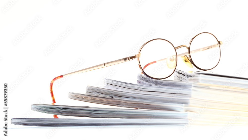 glasses eBook reader isolated on white glasses eBook reader isolated on white