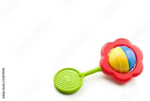 Baby Rattle On White Background