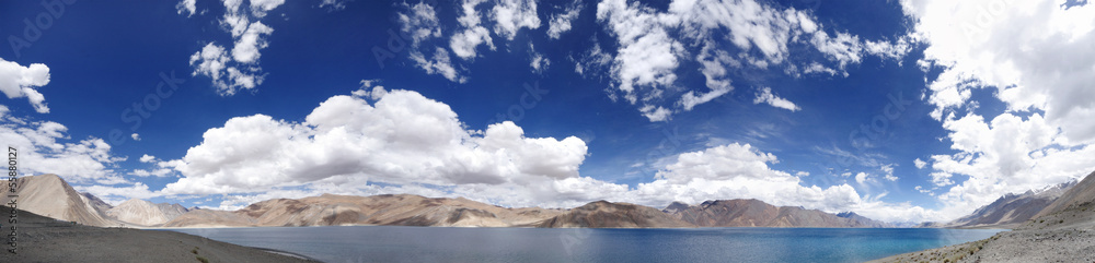 Beautiful panoramic view of Pangong Lake, HDR Beautiful panoramic view of Pangong Lake, HDR