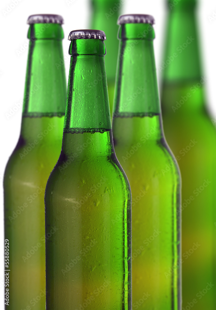 Row of beer bottles Row of beer bottles