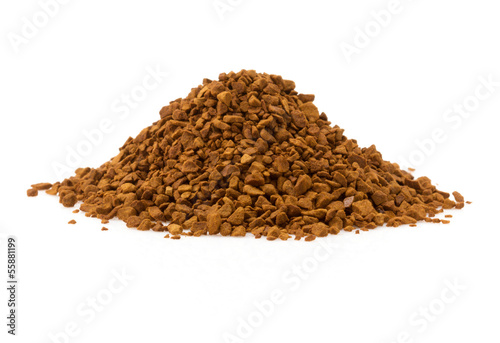 coffee grounds on white background