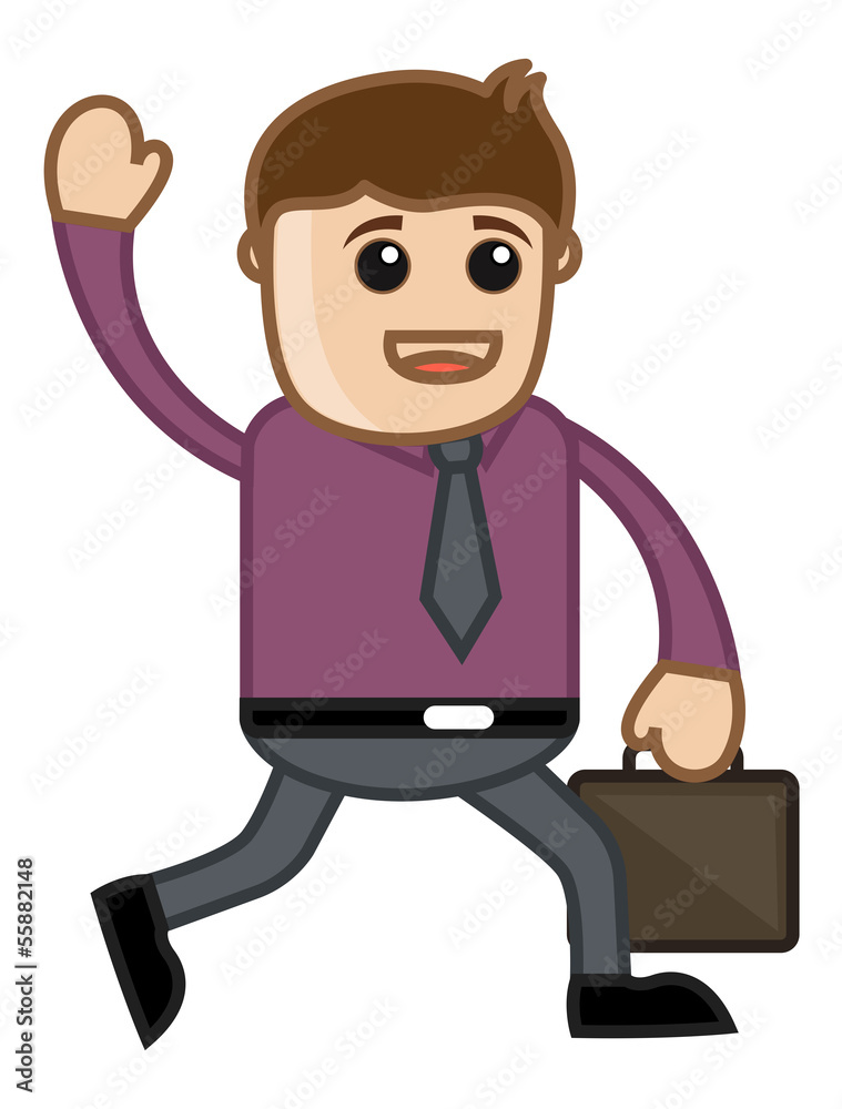 Coming From Office at Home - Business Cartoon Coming From Office at Home - Business Cartoon