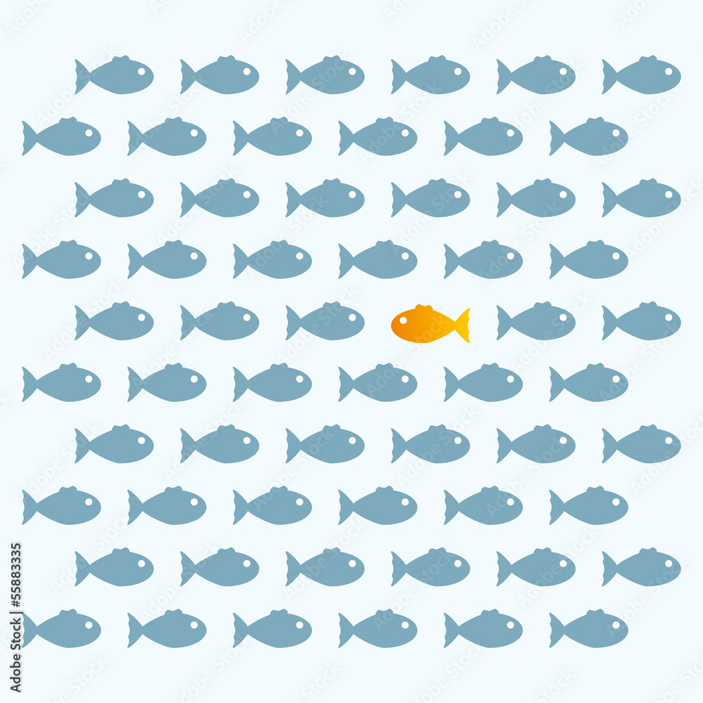 Fototapeta premium Gegen den Strom schwimmen