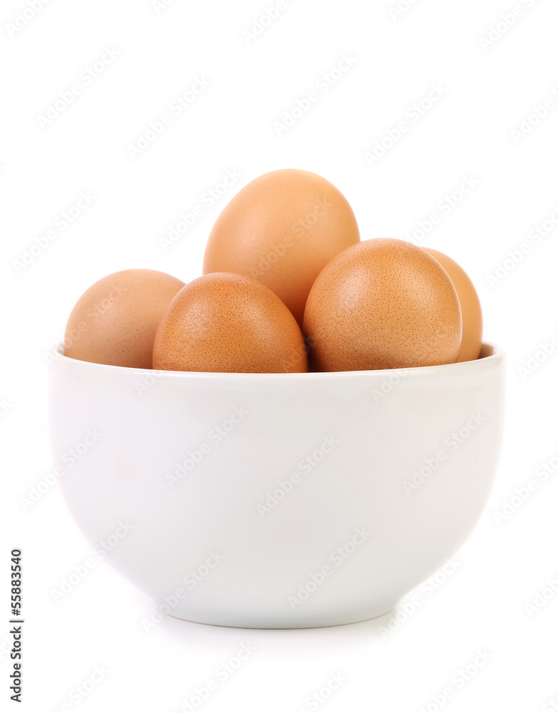 Bowl with brown eggs Bowl with brown eggs