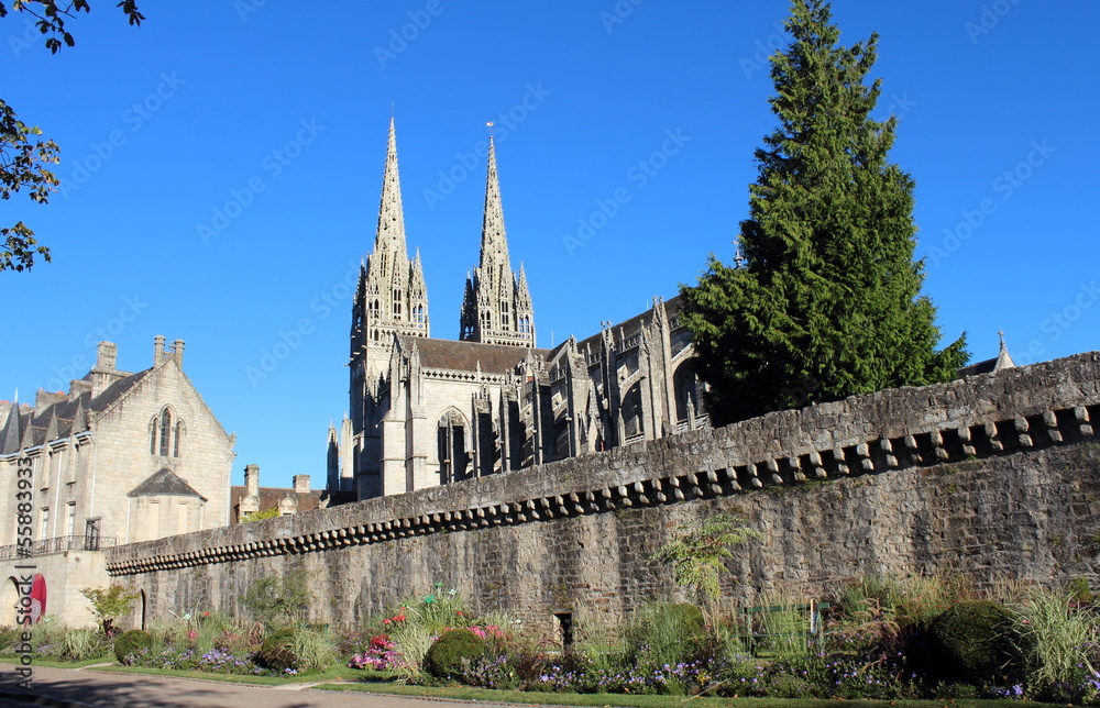 La Cathédrale St Corentin Quimper, Bretagne France.
