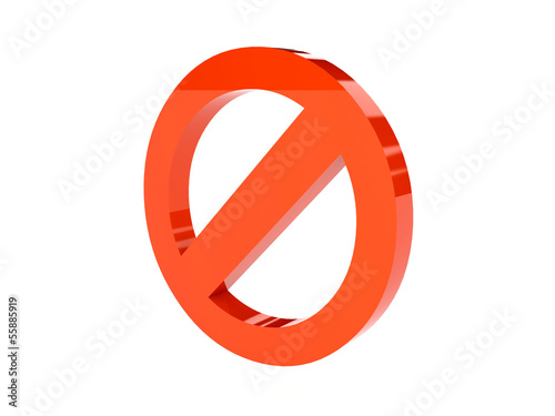Stop icon over white background. Concept 3D illustration.