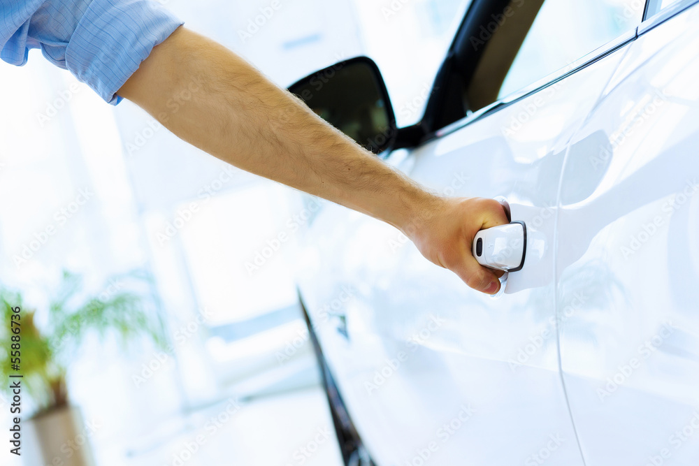 Man opening car Man opening car