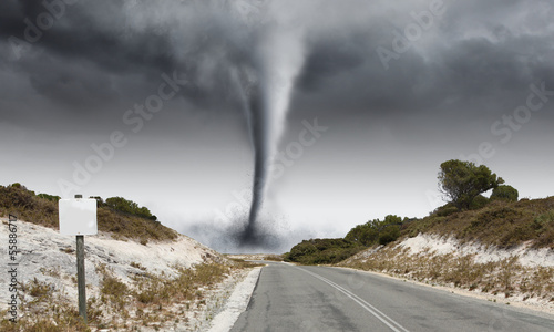 Tornado on road